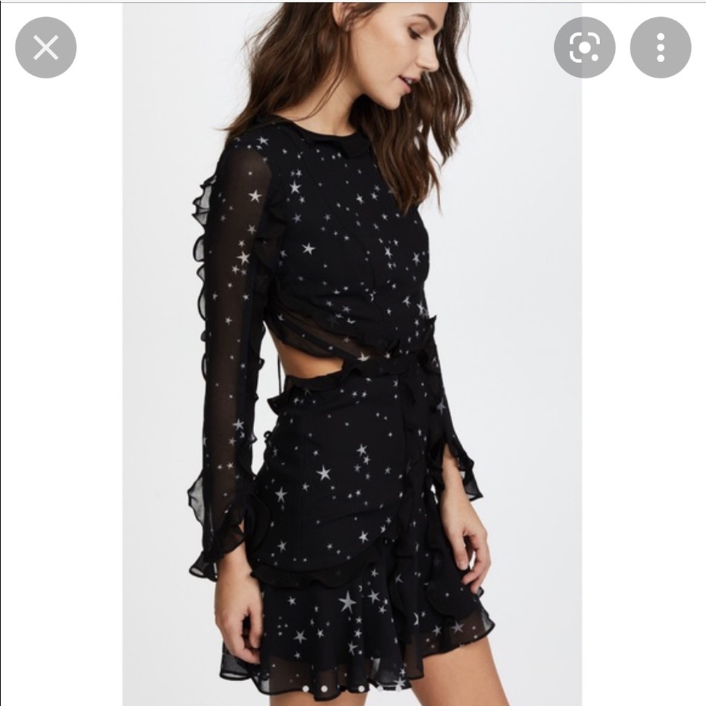 Fame and Partners ruffled open back dress